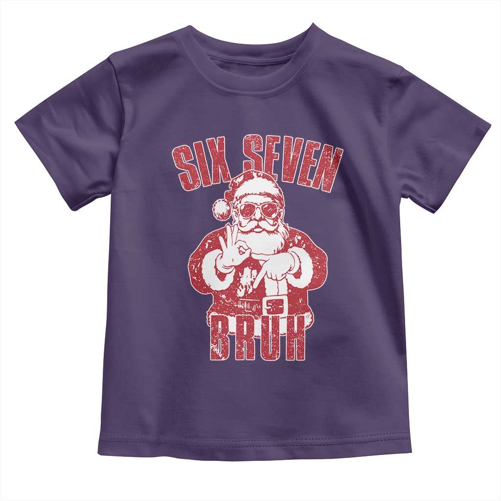 Six Seven Bruh Funny Christmas Toddler T Shirt Santa 67 Meme Teens Boys Kids Xmas Pajamas TS10 Purple Print Your Wear