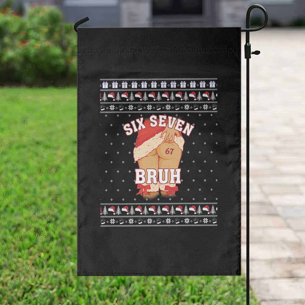 Funny Six Seven 6 7 Meme Ugly Christmas Garden Flag Santa 67 Meme Xmas Pajamas TS10 Print Your Wear