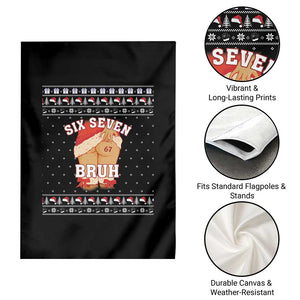 Funny Six Seven 6 7 Meme Ugly Christmas Garden Flag Santa 67 Meme Xmas Pajamas TS10 Print Your Wear
