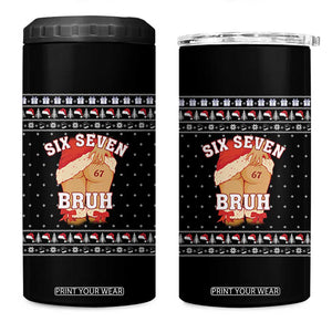 Funny Six Seven 6 7 Meme Ugly Christmas 4 in 1 Can Cooler Tumbler Santa 67 Meme Xmas Pajamas TS10 One Size: 16 oz Black Print Your Wear