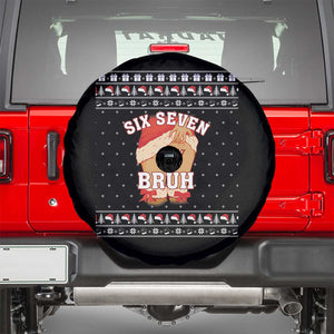 Funny Six Seven 6 7 Meme Ugly Christmas Spare Tire Cover Santa 67 Meme Xmas Pajamas TS10 Black Print Your Wear