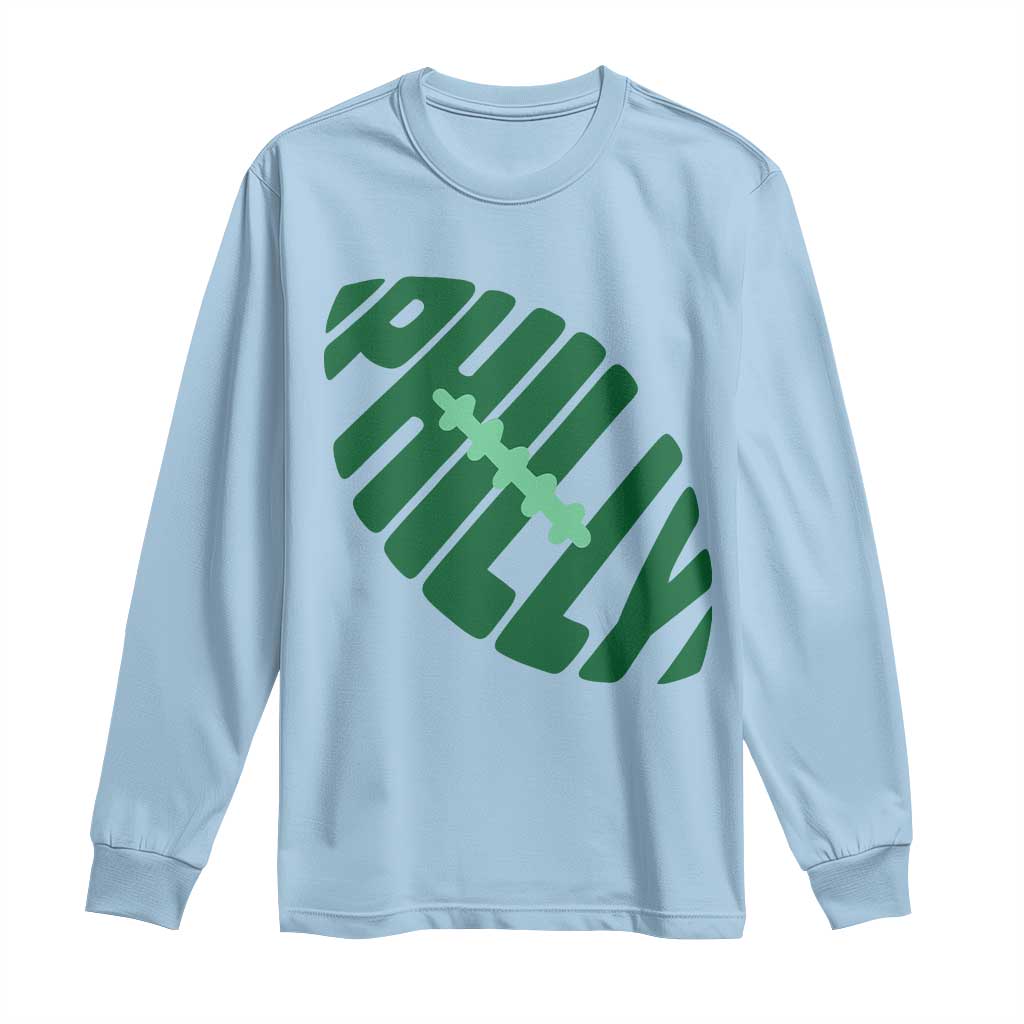 Philly Game Day Long Sleeve Shirt Football Team Retro Sports Fan TS10 Light Blue Print Your Wear