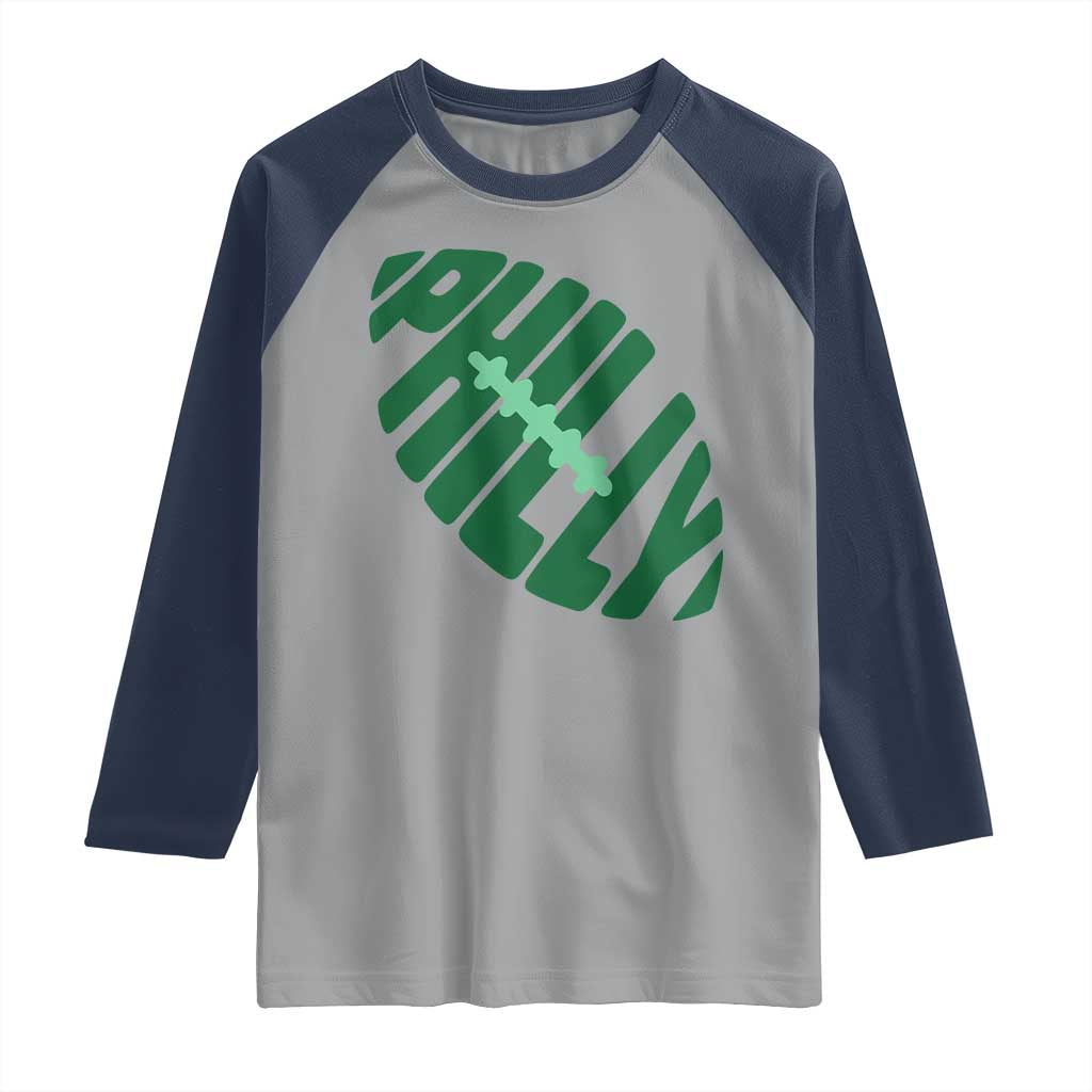 Philly Game Day Raglan Shirt Football Team Retro Sports Fan TS10 Sport Gray Navy Print Your Wear