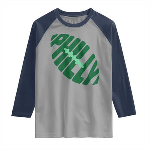 Philly Game Day Raglan Shirt Football Team Retro Sports Fan TS10 Sport Gray Navy Print Your Wear