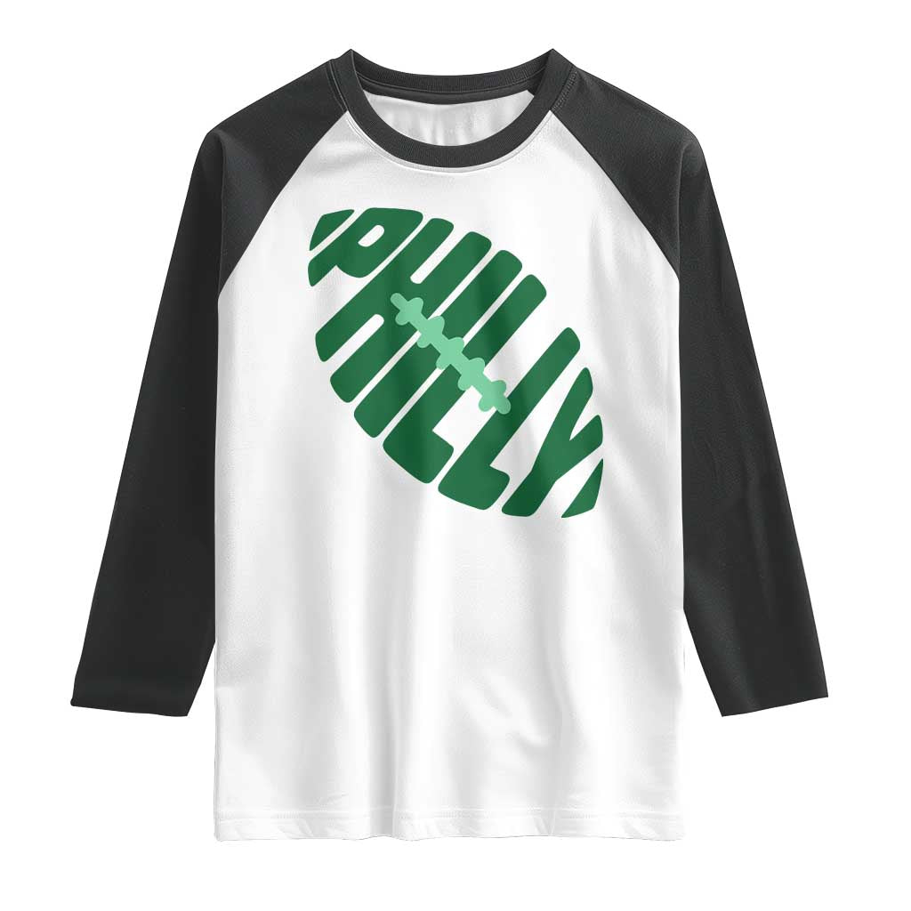 Philly Game Day Raglan Shirt Football Team Retro Sports Fan TS10 White Black Print Your Wear