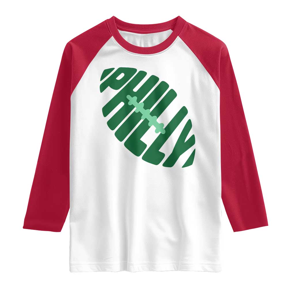 Philly Game Day Raglan Shirt Football Team Retro Sports Fan TS10 White Red Print Your Wear