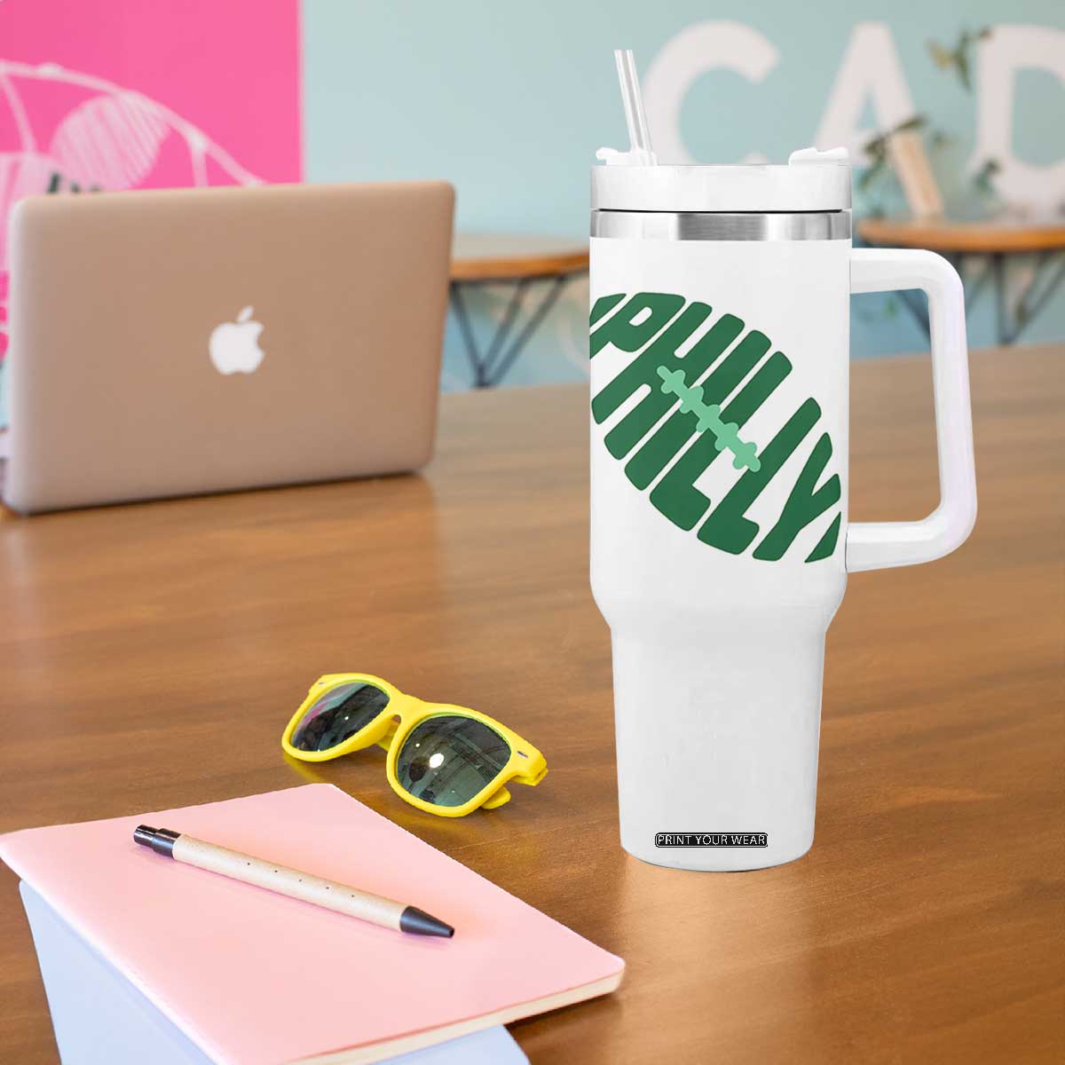 Philly Game Day Tumbler With Handle Football Team Retro Sports Fan TS10 Print Your Wear
