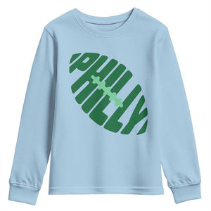 Philly Game Day Youth Sweatshirt Football Team Retro Sports Fan TS10 Light Blue Print Your Wear