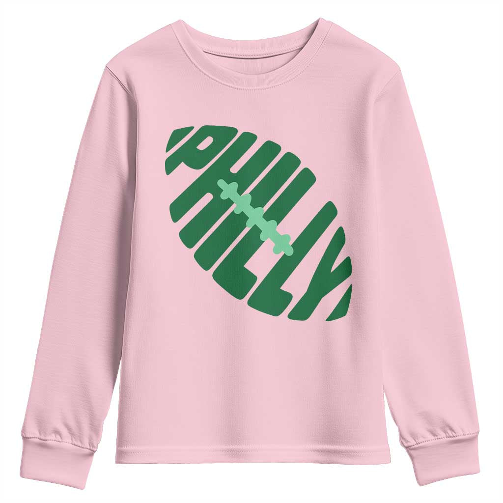 Philly Game Day Youth Sweatshirt Football Team Retro Sports Fan TS10 Light Pink Print Your Wear