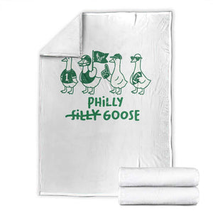Philly Goose Throw Blanket Funny PFE Football Fan Gear Silly Gooses TS10 White Print Your Wear