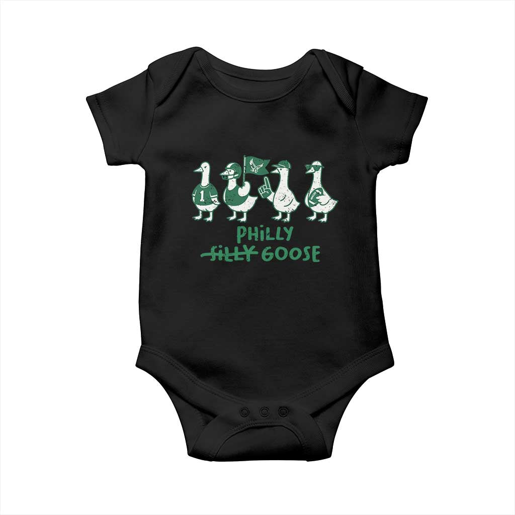 Philly Goose Baby Onesie Funny Philadelphia Football Fan Gear Silly Gooses TS10 Black Print Your Wear