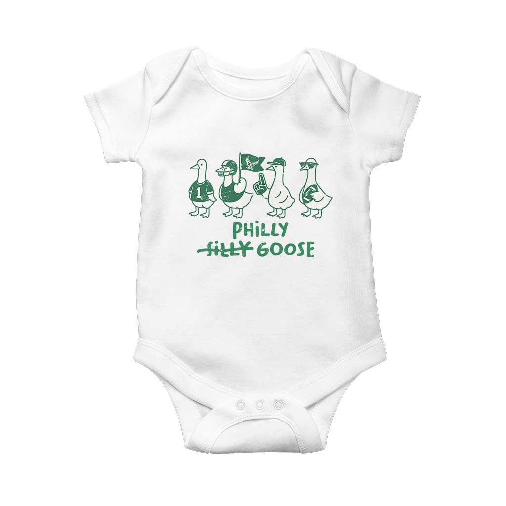 Philly Goose Baby Onesie Funny Philadelphia Football Fan Gear Silly Gooses TS10 White Print Your Wear