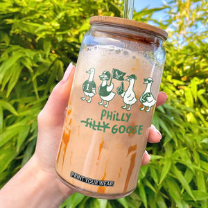 Philly Goose Glass Can Funny Philadelphia Football Fan Gear Silly Gooses TS10 White Print Your Wear