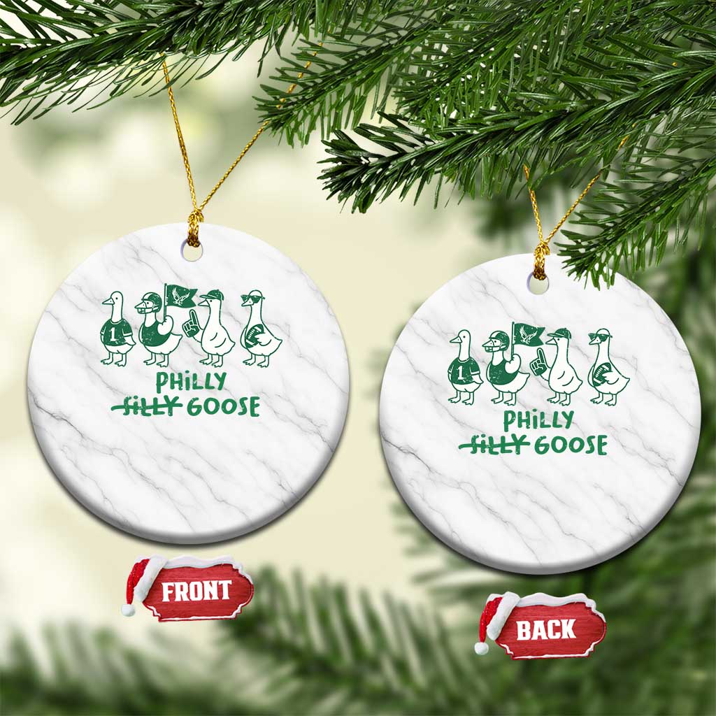 Philly Goose Ceramic Ornament Funny PFE Football Fan Gear Silly Gooses TS10 1pc White Marble Print Your Wear