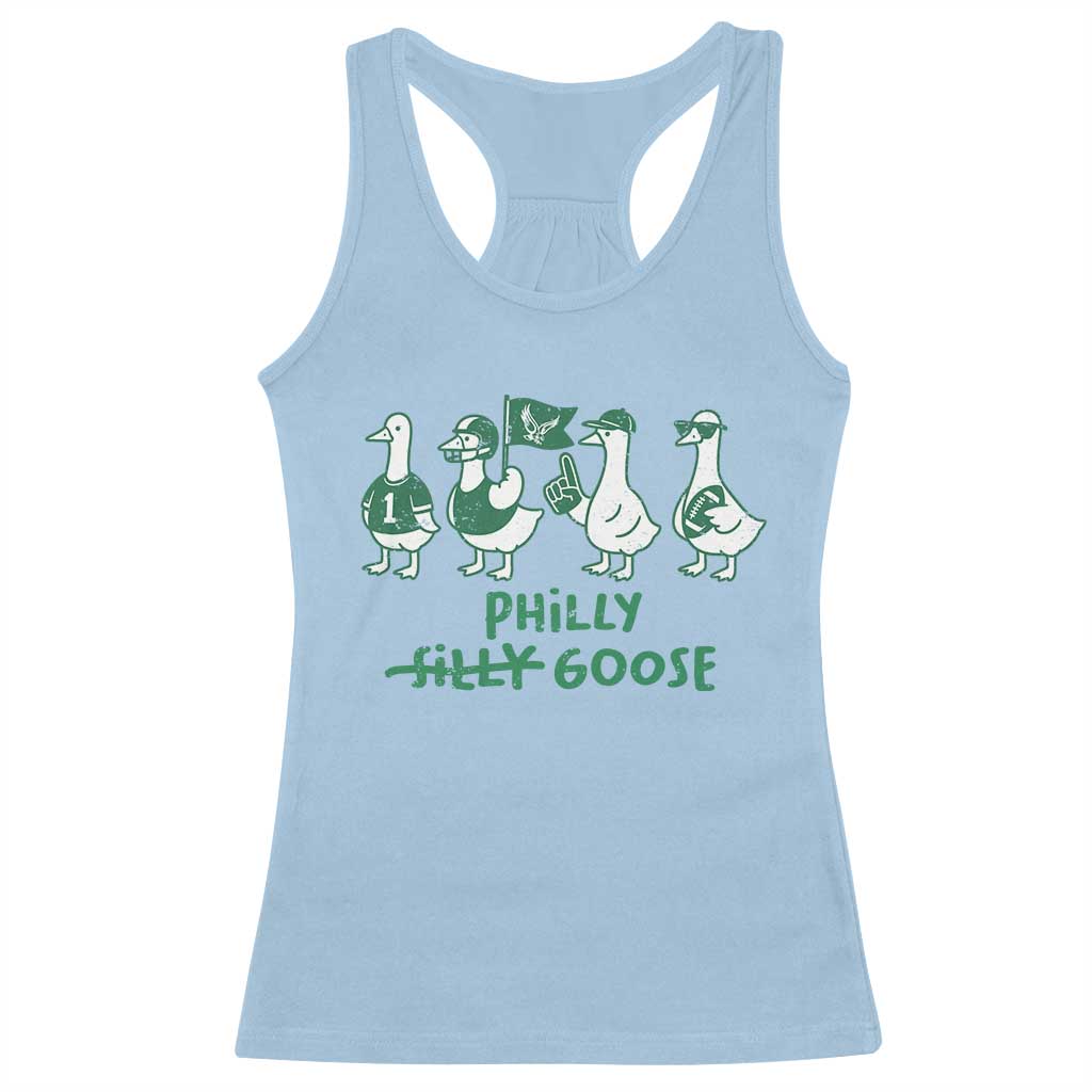 Philly Goose Racerback Tank Top Funny Philadelphia Football Fan Gear Silly Gooses TS10 Light Blue Print Your Wear