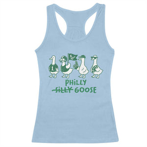 Philly Goose Racerback Tank Top Funny Philadelphia Football Fan Gear Silly Gooses TS10 Light Blue Print Your Wear