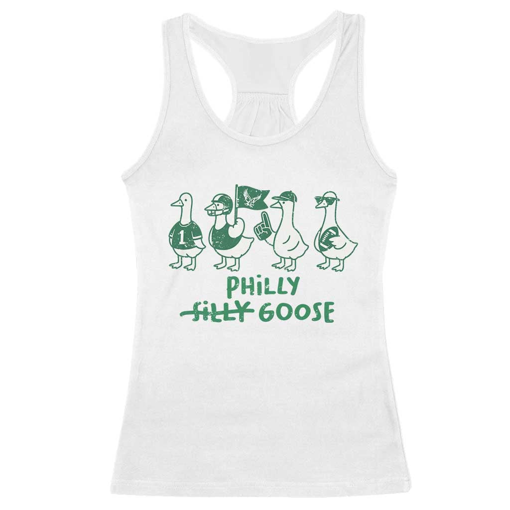 Philly Goose Racerback Tank Top Funny Philadelphia Football Fan Gear Silly Gooses TS10 White Print Your Wear