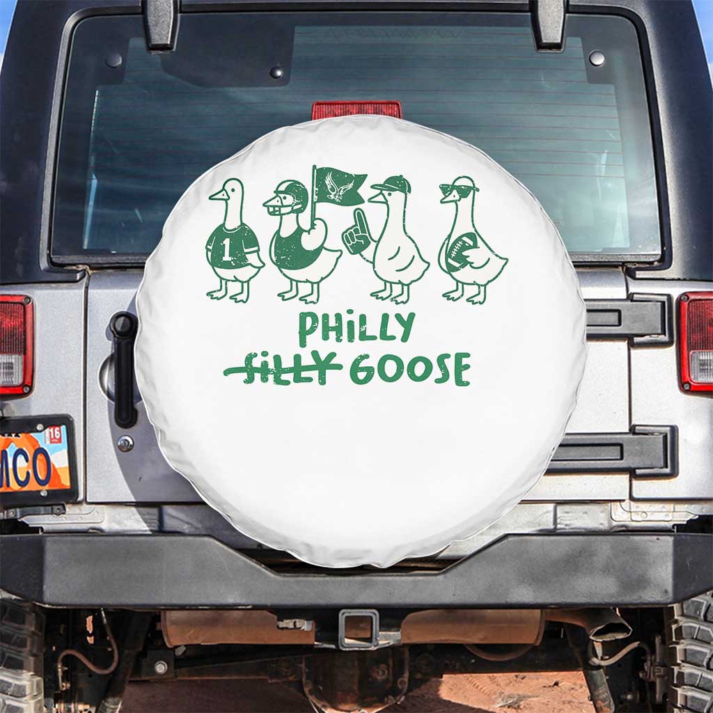 Philly Goose Spare Tire Cover Funny Philadelphia Football Fan Gear Silly Gooses TS10 No hole White Print Your Wear