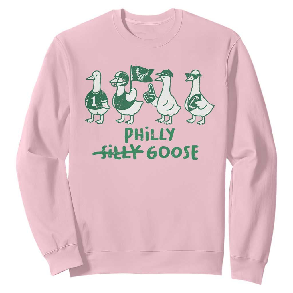 Philly Goose Sweatshirt Funny Philadelphia Football Fan Gear Silly Gooses TS10 Light Pink Print Your Wear