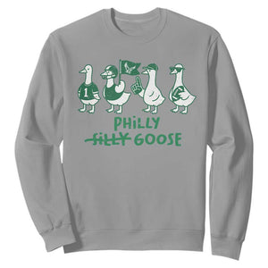 Philly Goose Sweatshirt Funny Philadelphia Football Fan Gear Silly Gooses TS10 Sport Gray Print Your Wear