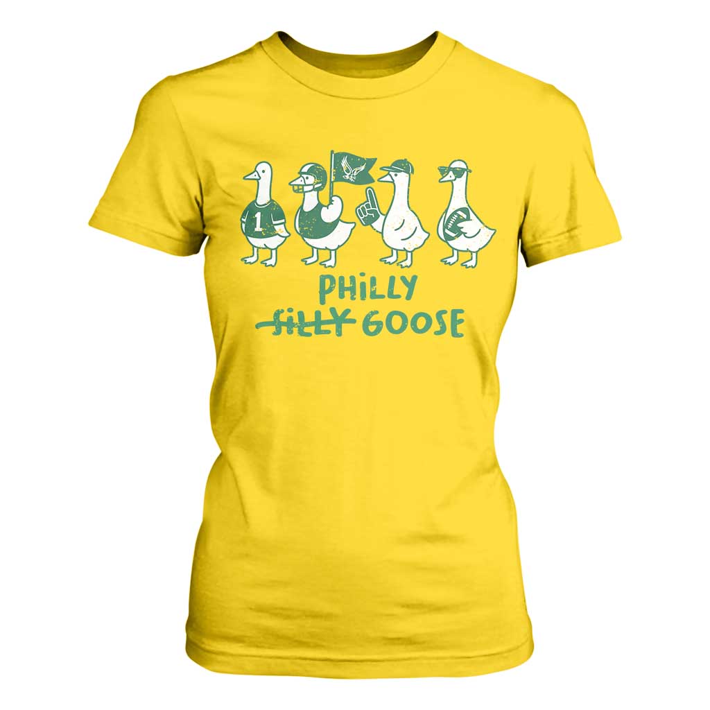 Philly Goose T Shirt For Women Funny Philadelphia Football Fan Gear Silly Gooses TS10 Daisy Print Your Wear