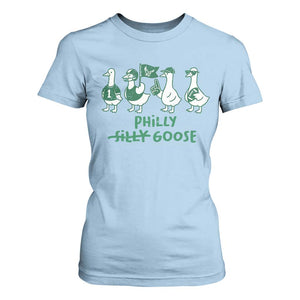 Philly Goose T Shirt For Women Funny Philadelphia Football Fan Gear Silly Gooses TS10 Light Blue Print Your Wear