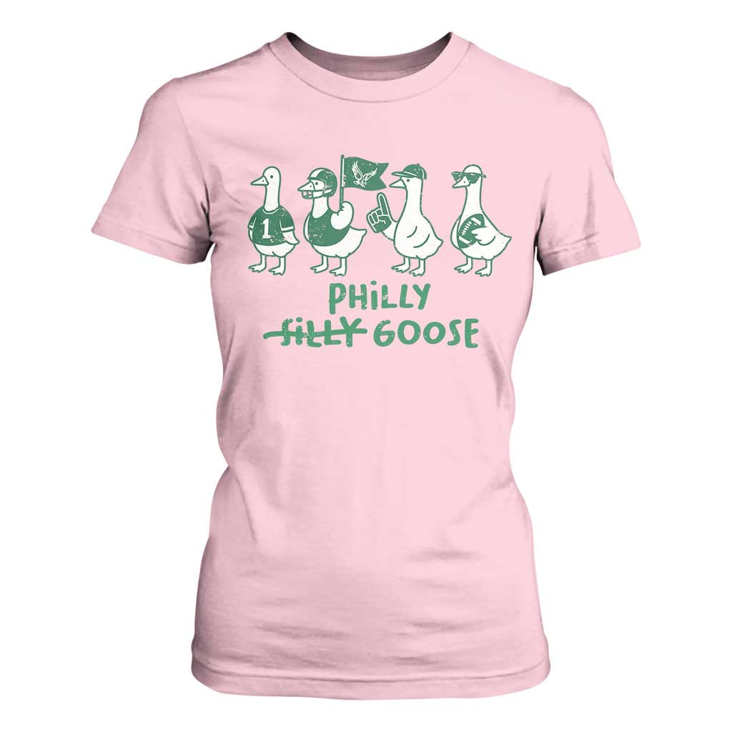 Philly Goose T Shirt For Women Funny Philadelphia Football Fan Gear Silly Gooses TS10 Light Pink Print Your Wear