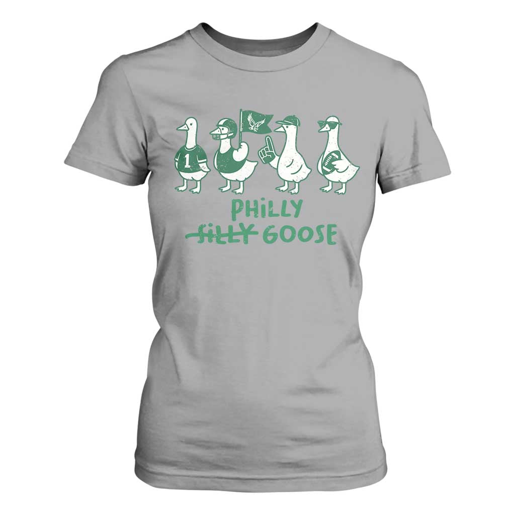Philly Goose T Shirt For Women Funny Philadelphia Football Fan Gear Silly Gooses TS10 Sport Gray Print Your Wear