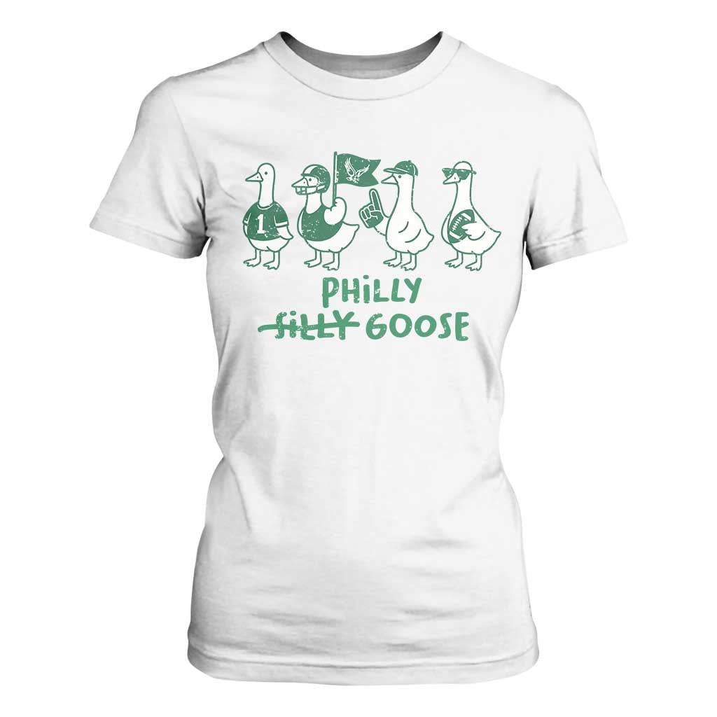 Philly Goose T Shirt For Women Funny Philadelphia Football Fan Gear Silly Gooses TS10 White Print Your Wear