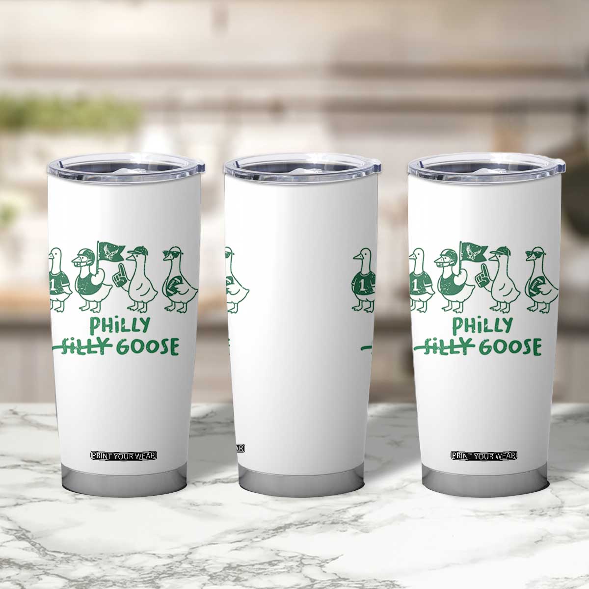 Philly Goose Tumbler Cup Funny Philadelphia Football Fan Gear Silly Gooses TS10 Print Your Wear