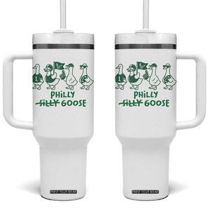 Philly Goose Tumbler With Handle Funny Philadelphia Football Fan Gear Silly Gooses TS10 One Size: 40 oz White Print Your Wear