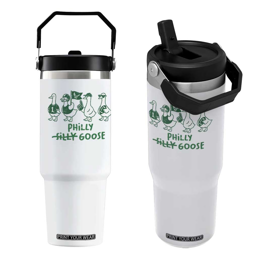 Philly Goose Flip Straw Tumbler Funny PFE Football Fan Gear Silly Gooses TS10 One Size: 30 oz White Print Your Wear