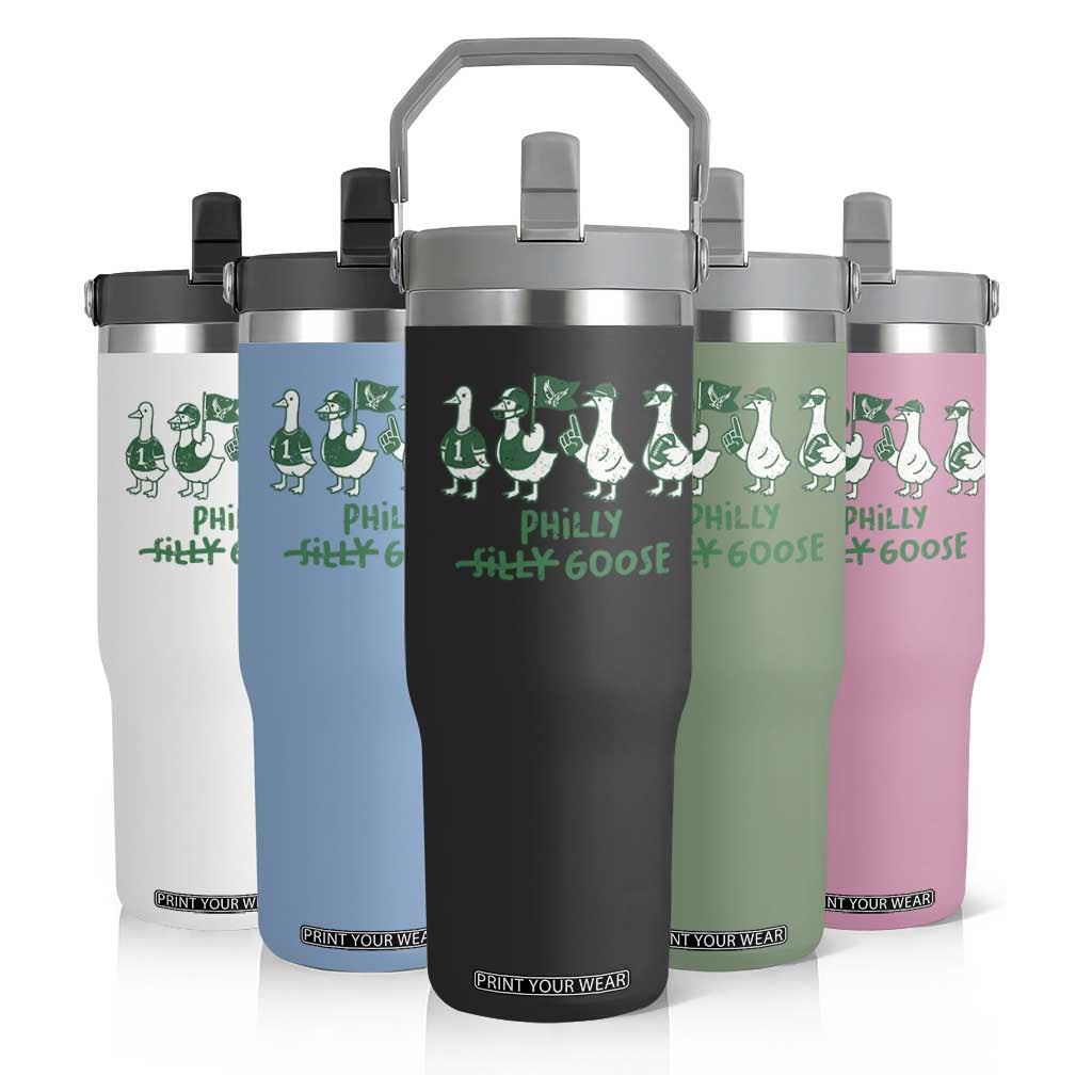 Philly Goose Flip Straw Tumbler Funny PFE Football Fan Gear Silly Gooses TS10 Print Your Wear