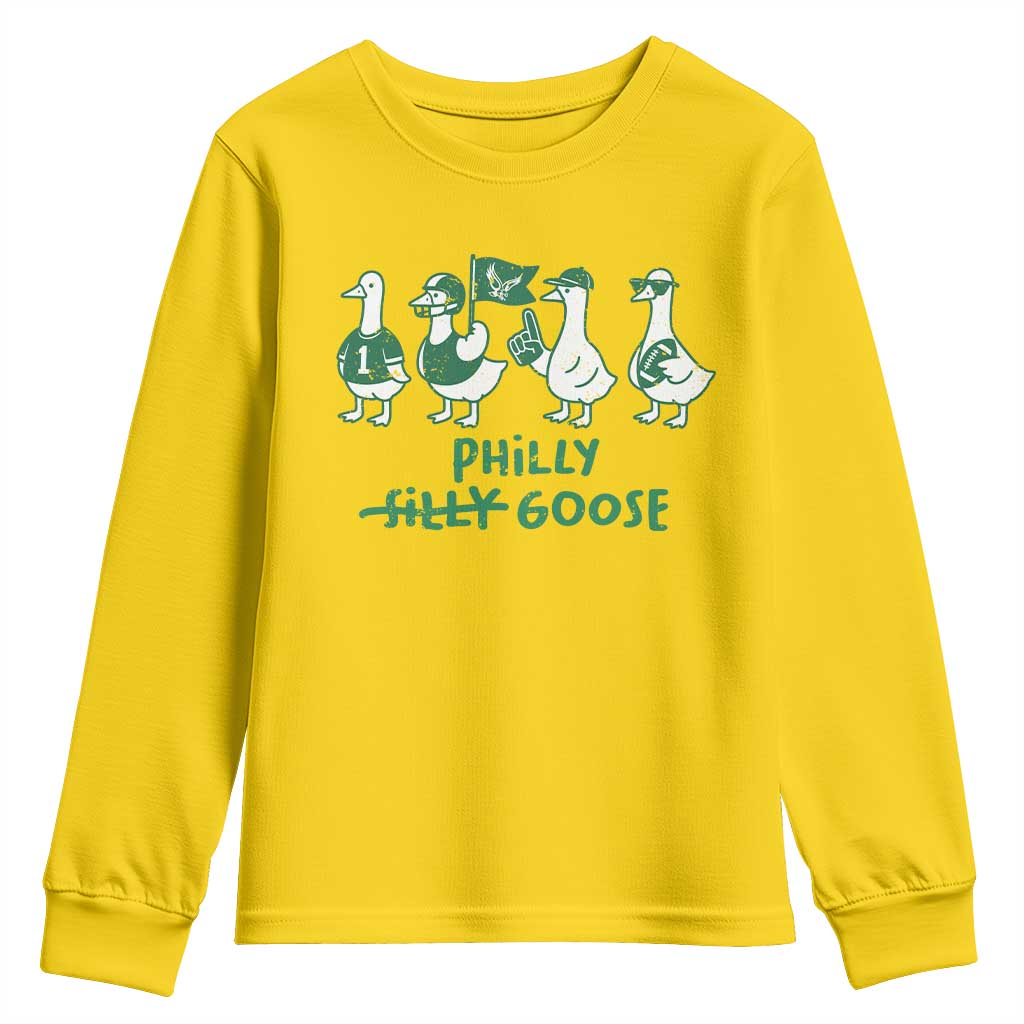 Philly Goose Youth Sweatshirt Funny Philadelphia Football Fan Gear Silly Gooses TS10 Daisy Print Your Wear