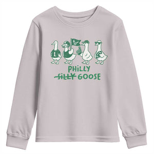 Philly Goose Youth Sweatshirt Funny Philadelphia Football Fan Gear Silly Gooses TS10 Ice Gray Print Your Wear