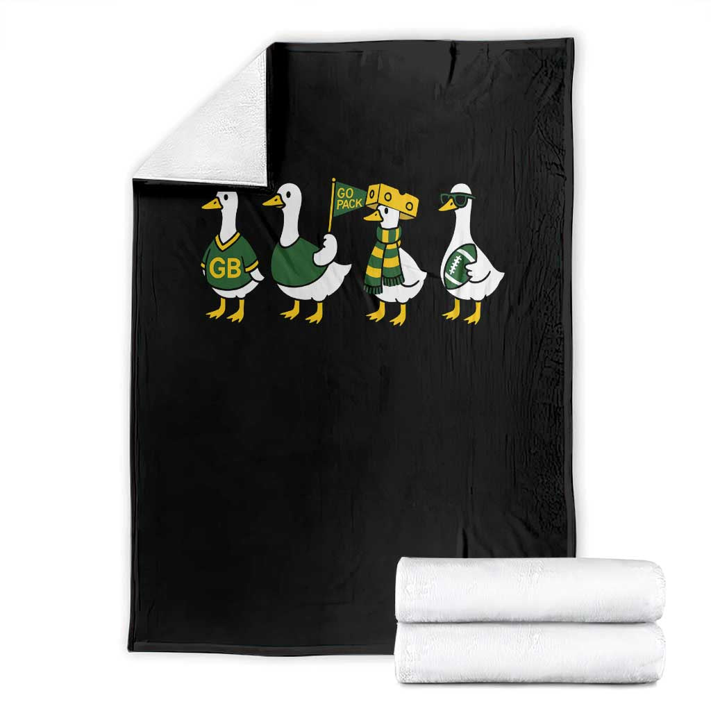 Vintage Green Bay Goose Throw Blanket Funny Silly Gooses Football TS10 Black Print Your Wear