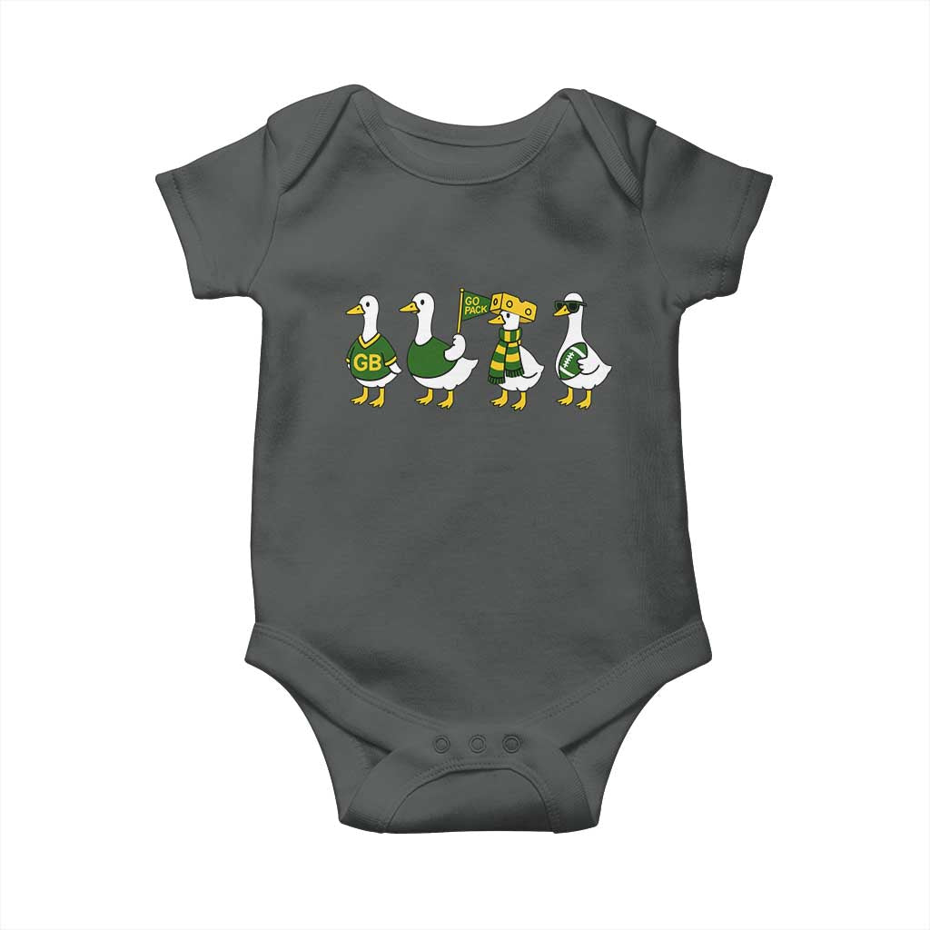 Vintage Green Bay Goose Baby Onesie Funny Silly Gooses Football TS10 Dark Heather Print Your Wear