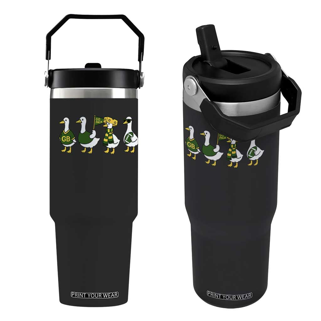 Vintage Green Bay Goose Flip Straw Tumbler Funny Silly Gooses Football TS10 One Size: 30 oz Black Print Your Wear