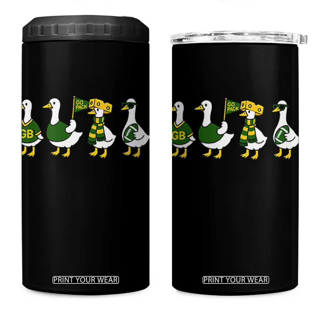 Vintage Green Bay Goose 4 in 1 Can Cooler Tumbler Funny Silly Gooses Football TS10 One Size: 16 oz Black Print Your Wear