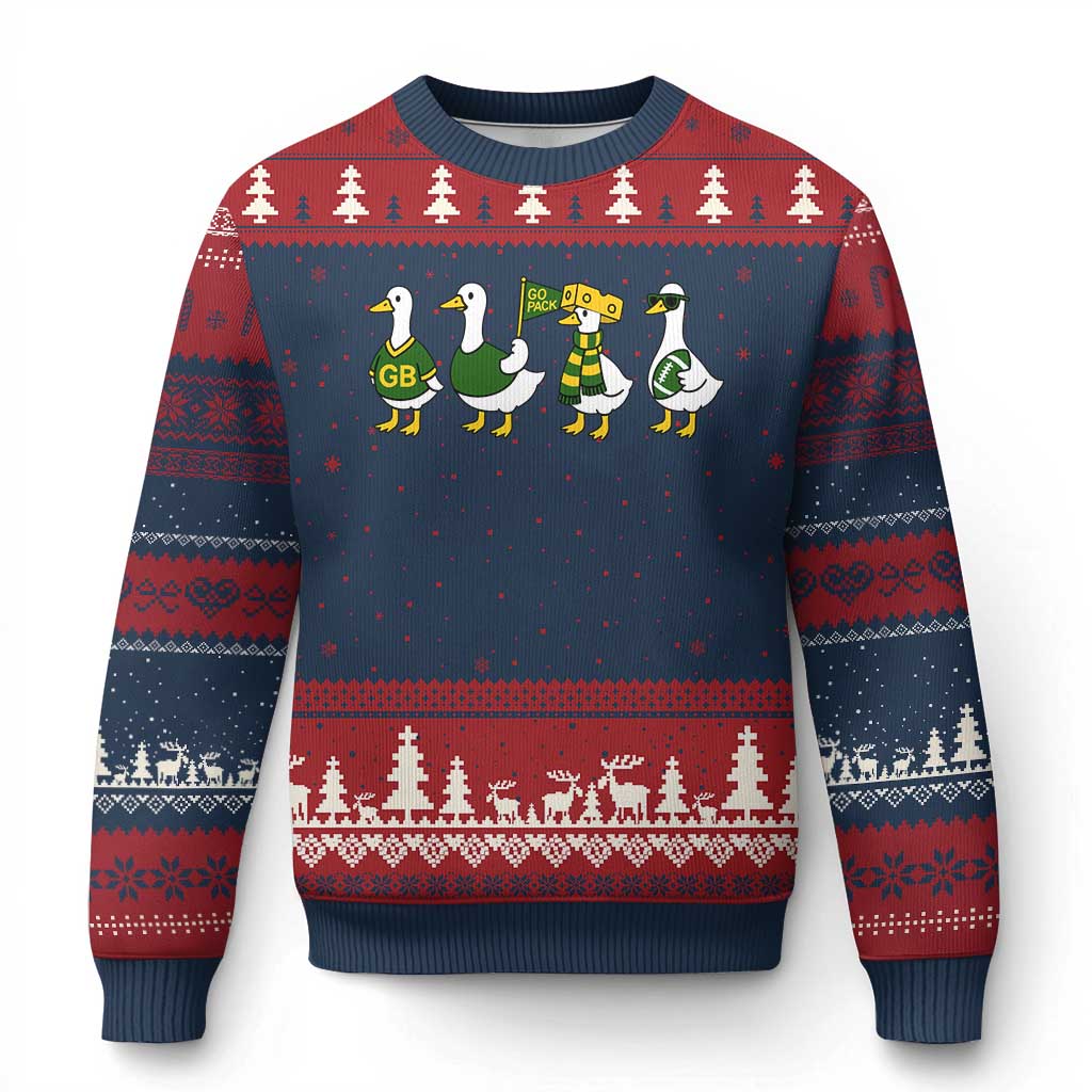 Vintage GB Goose Ugly Christmas Sweater Funny Silly Gooses Football TS10 Navy Red Print Your Wear