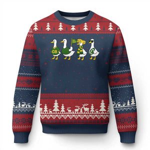 Vintage GB Goose Ugly Christmas Sweater Funny Silly Gooses Football TS10 Navy Red Print Your Wear