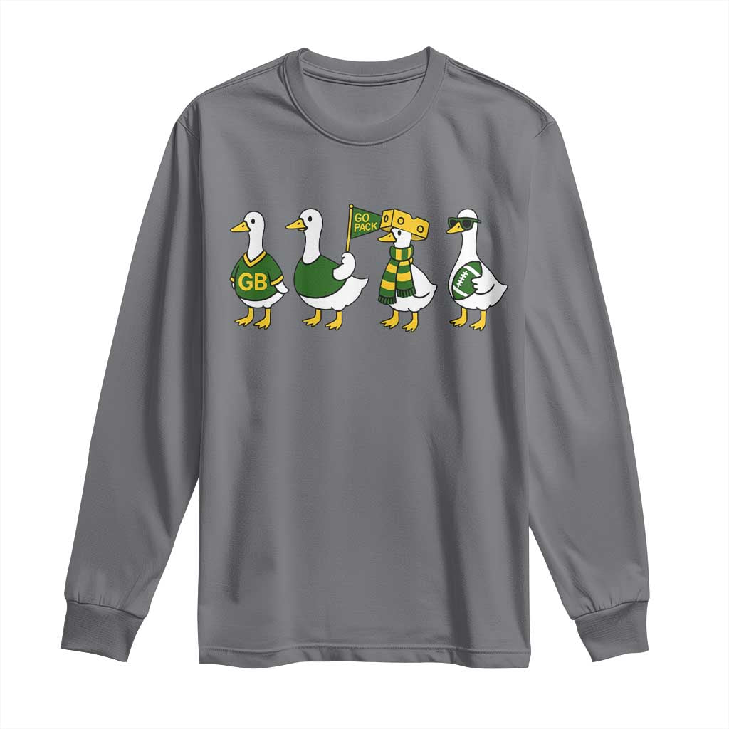 Vintage GB Goose Long Sleeve Shirt Funny Silly Gooses Football TS10 Charcoal Print Your Wear