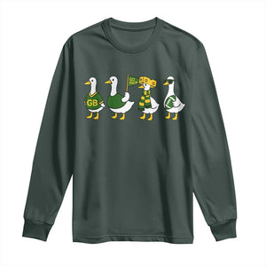 Vintage GB Goose Long Sleeve Shirt Funny Silly Gooses Football TS10 Dark Forest Green Print Your Wear