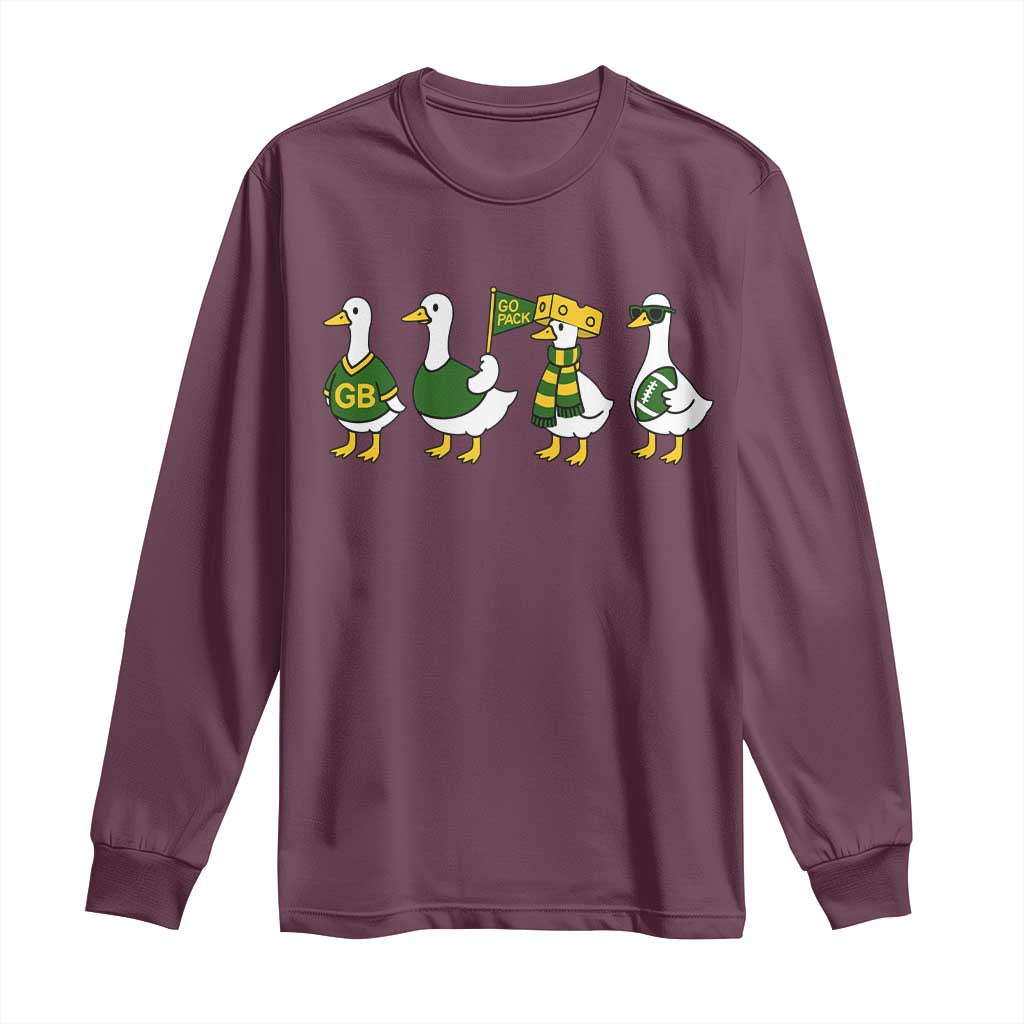 Vintage Green Bay Goose Long Sleeve Shirt Funny Silly Gooses Football TS10 Maroon Print Your Wear