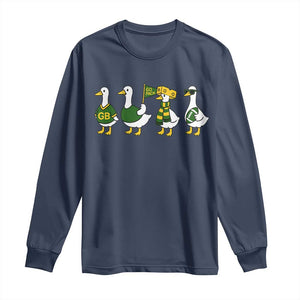 Vintage GB Goose Long Sleeve Shirt Funny Silly Gooses Football TS10 Navy Print Your Wear