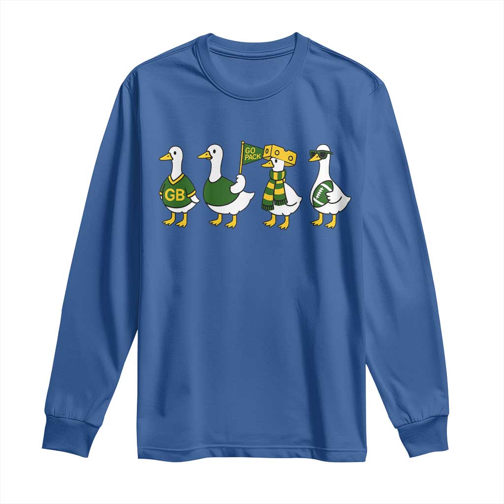 Vintage GB Goose Long Sleeve Shirt Funny Silly Gooses Football TS10 Royal Blue Print Your Wear