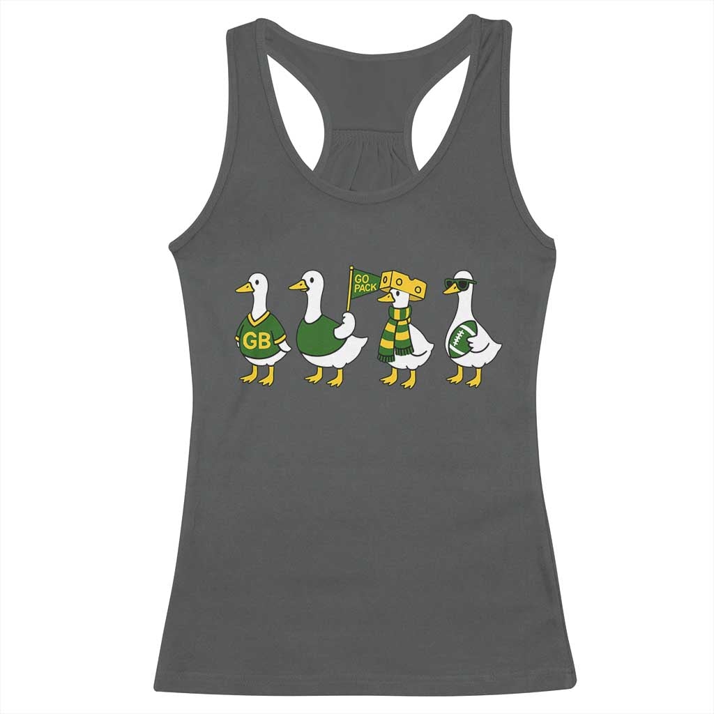 Vintage Green Bay Goose Racerback Tank Top Funny Silly Gooses Football TS10 Dark Heather Print Your Wear