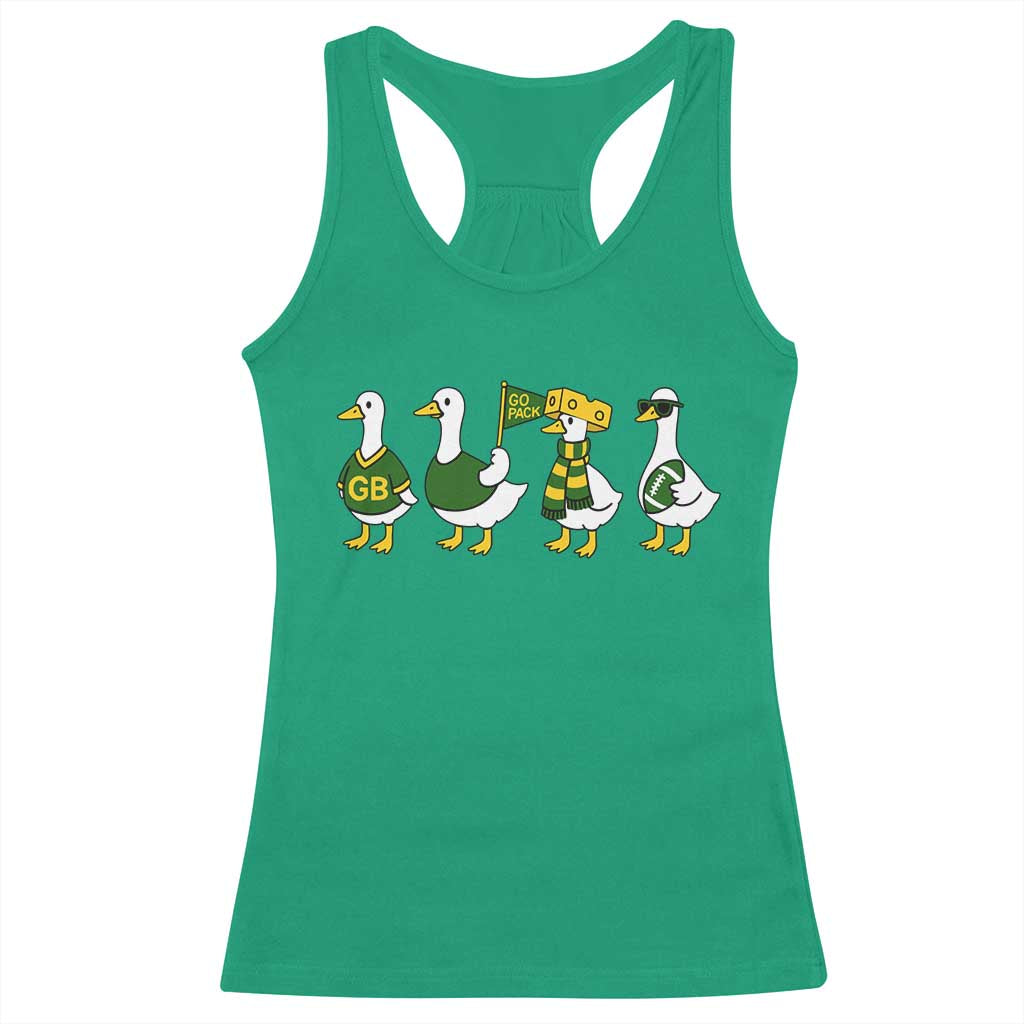 Vintage Green Bay Goose Racerback Tank Top Funny Silly Gooses Football TS10 Irish Green Print Your Wear