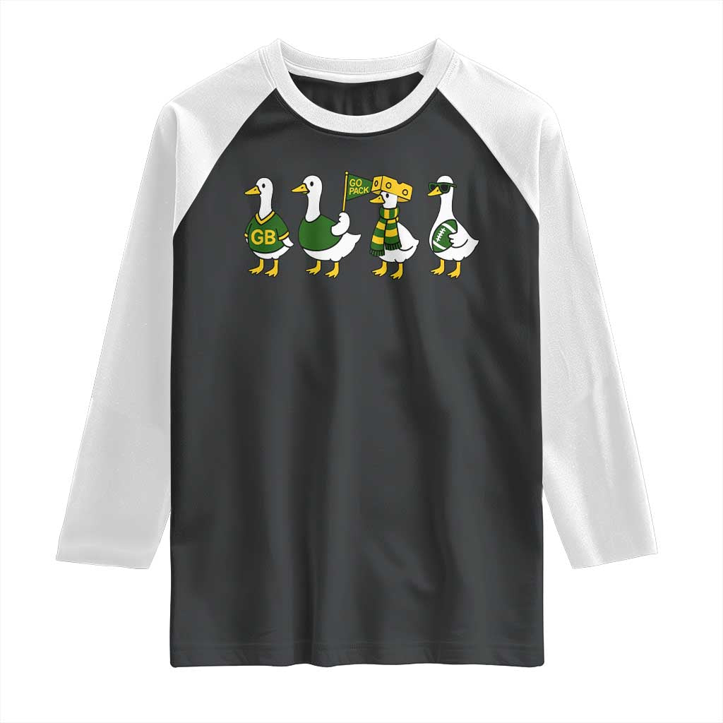 Vintage Green Bay Goose Raglan Shirt Funny Silly Gooses Football TS10 Black White Print Your Wear