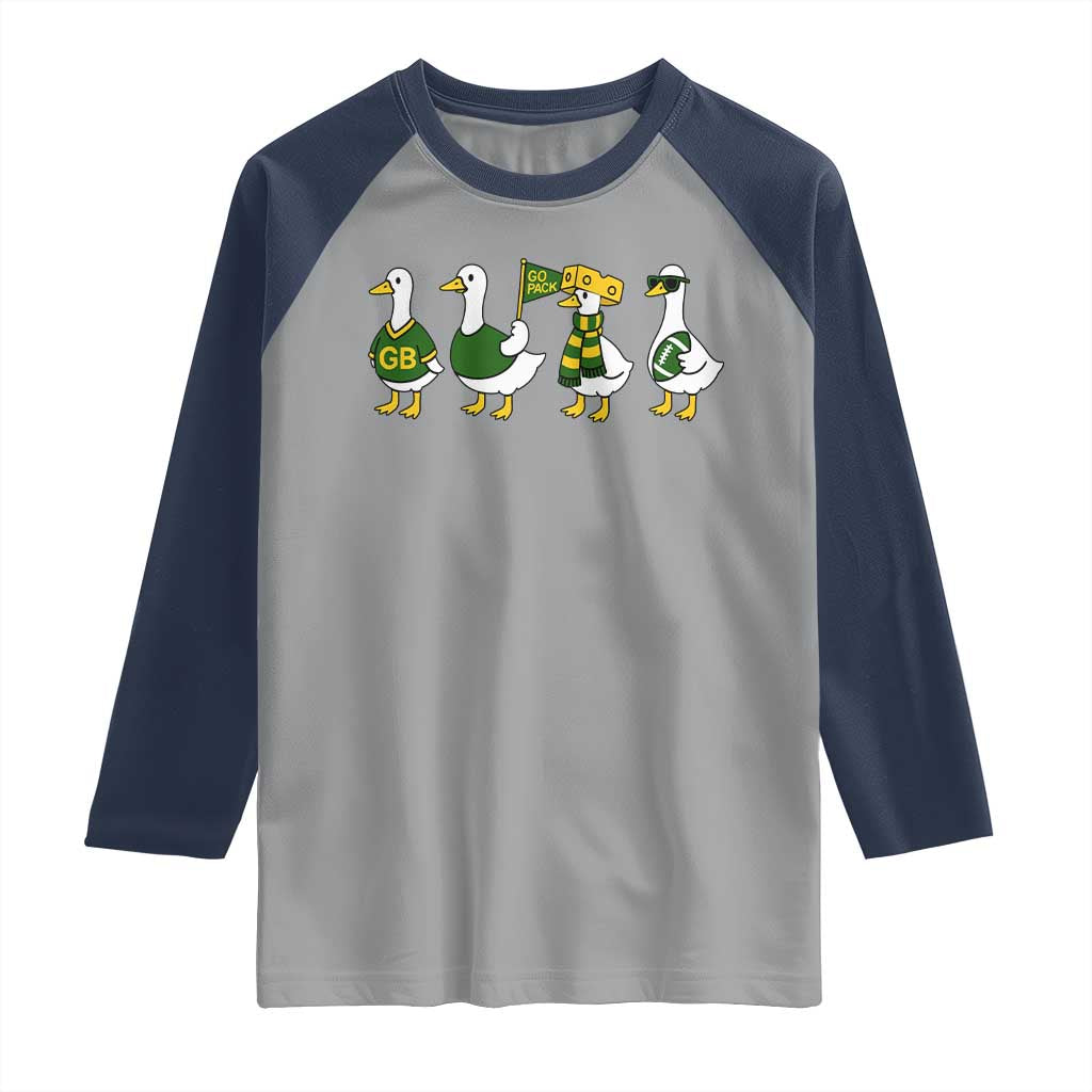 Vintage Green Bay Goose Raglan Shirt Funny Silly Gooses Football TS10 Sport Gray Navy Print Your Wear